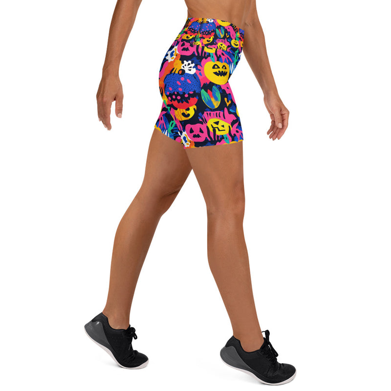 Groovy Halloween Yoga Shorts